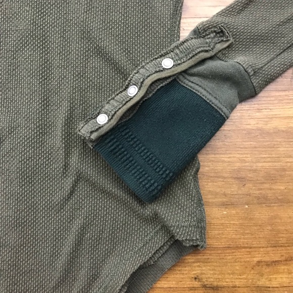 Free People Olive Green Thermal Tee Long Sleeve M - Picture 3 of 8